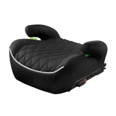 Abbildung von LST Kindersitzerhöhung ISOFIX i Size ECE R129 geprüft Kindersitz Booster 125 150cm 15 36kg HDPE Kunststoff, ergonomische Armlehnen, Auto Sitzerhöhung Kinder, Autositz, Gruppe 2&amp;3 (Schwarz)