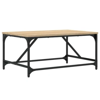 Abbildung von SDWEHO7 Rechteckig Couchtisch, Metallgestell, Beistelltisch, Coffee Table, Kaffeetisch für Wohnzimmer, Sofatisch, Wohnzimmertisch, Sonoma Eiche 75x50x35 cm Holzwerkstoff