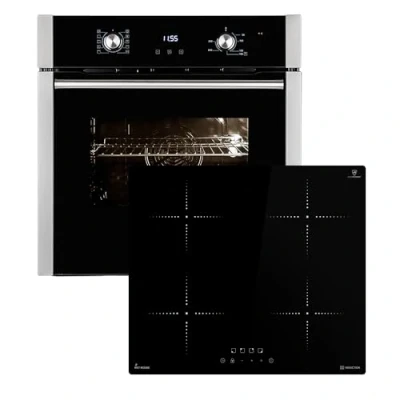 Abbildung von Autarkes Herdset 60cm Einbaubackofen EB8005ED 59cm Induktionskochfeld IH85900RL Pizzafunktion Grill Umluft Heißluft Automatik Timer 2 fach Wärmeschutverglasung SET8005IH859RL