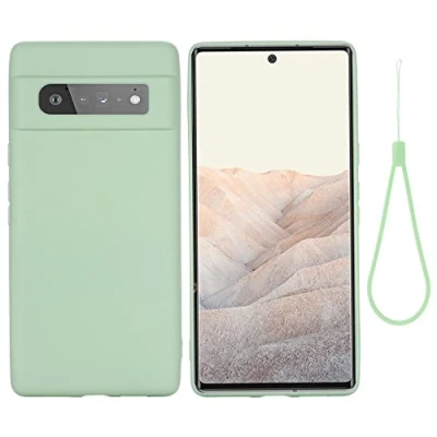 Abbildung von CoverKingz Silikonhülle kompatibel mit Google Pixel 6 Pro Silikon Handyhülle Softcase dünn Schutzhülle Slim Cover Matt Grün