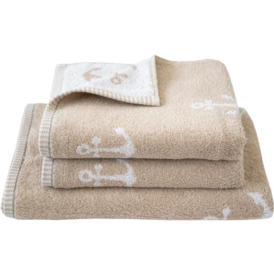 Abbildung von Dyckhoff Handtuch Set &quot;Maritim, Nautic&quot;, (Set, 3 St., 2 Handtücher (50 x 100 cm) 1 Duschtuch (70 140