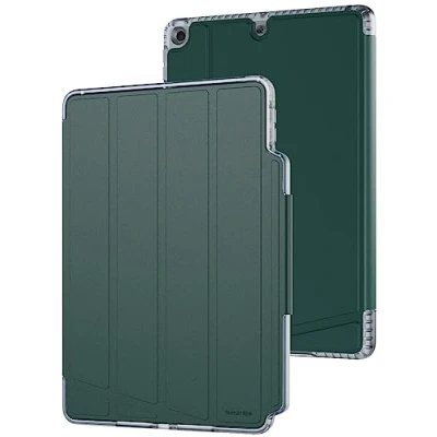 Abbildung von Tech21 EvoFolio Schutzhülle für iPad 7. / 8. 9. Generation, Aufprallschutz, Hülle mit Multi Winkel Ansicht, Wake/Sleep Abdeckung, Blaugrün