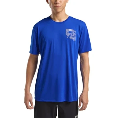 Abbildung von Jack Wolfskin Vonnan Graphic Sport Tshirt, Herren, Größe: 3XL, Explore vibrant blue