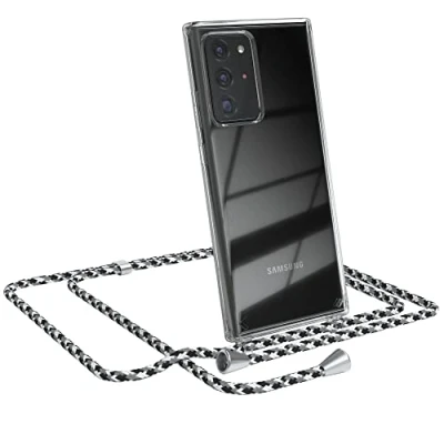 Abbildung von EAZY CASE Handykette kompatibel mit Samsung Galaxy Note 20 Ultra/Note Ultra 5G Handyhülle Umhängeband, Handykordel Schutzhülle, Silikonhülle, Hülle Band, Kette, Schwarz Camouflage