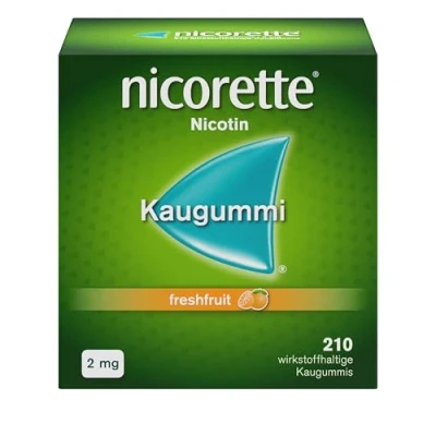 Abbildung von nicorette Kaugummi 2mg freshfruit zur Rauchentwöhnung 210 St