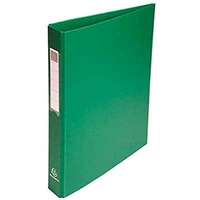 Abbildung von Exacompta 51383E 10er Pack Ringbücher aus festem Karton 1,8mm Kunststoffbezug aussen und innen, 4 Ringe Füllhöhe 25mm für DIN A4 Grün