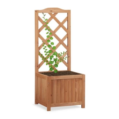 Abbildung von relaxdays Beistelltisch 2 in 1 Rankkasten aus Holz, M