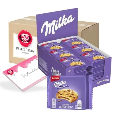 Abbildung von MILKA COOKIES SENSATIONS 24 x 52 g Mini Küchlein Einzeln verpackt mit Geschenk von Pere’s Candy