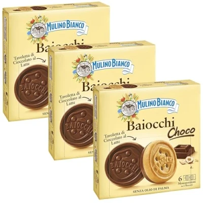 Abbildung von MULINO BIANCO Baiocchi Choco Italienische Kekse mit Schokoladenfüllung 144g x 3 Pakete