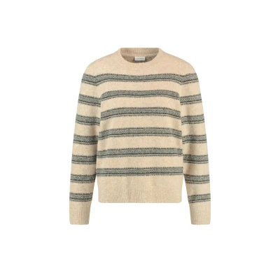 Abbildung von Gerry Weber Langarm Rundhals Softer Strickpullover Nature black stripe, Damen, Größe: 46, stripe