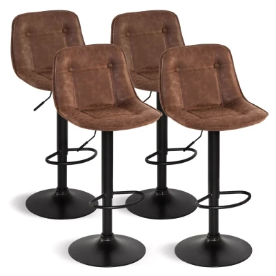 Abbildung von IDMarket 4 Hocker Denver Braun Vintage