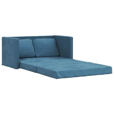 Abbildung von vidaXL Sofa Bodensofa mit Schlaffunktion Blau 122x204x55 cm Samt