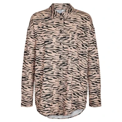 Abbildung von NOISY MAY Damen NMRIPPLE L/S Oversized Shirt WVN NOOS Langarmbluse, Nomad/AOP:Black, M