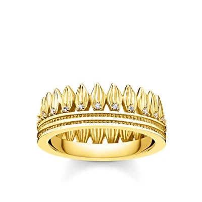 Abbildung von Thomas Sabo TR2282 414 14 Ring für Damen Krone Blätter goldfarben