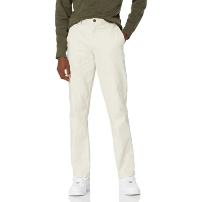 Abbildung von Amazon Essentials Herren Lässige Stretch Chinohose mit sportlicher Passform (in Übergrößen erhältlich), Stone, 34W / 31L