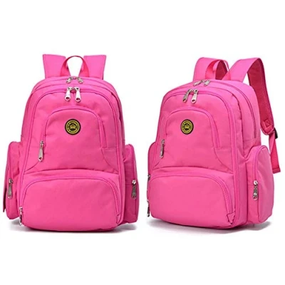 Abbildung von Wickelrucksack Wickeltaschen Mutter Rucksäcke inklusive Wickelauflage, Taschenbefestigungssystem für den Kinderwagen (Rosa)