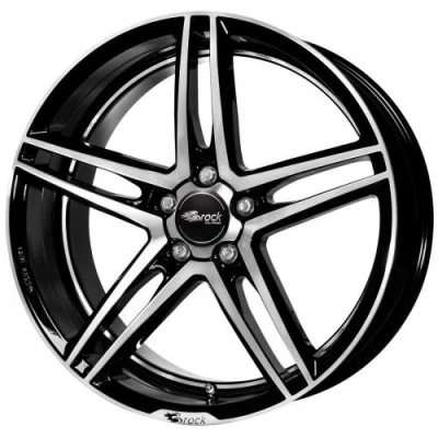 Abbildung von Brock B33 schwarz front poliert 8x18 ET45 5.00x108.00 Hub Hole 72.60 mm Alu felgen