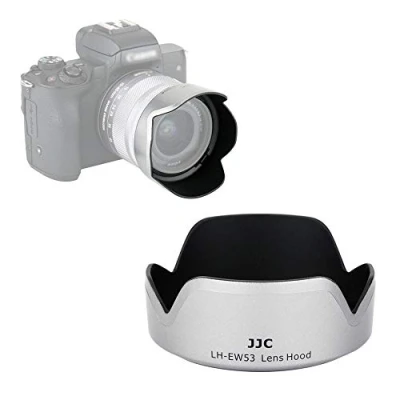 Abbildung von Gegenlichtblende für Canon Zoomobjektiv EF M 15 45mm F3.5 6.3 is STM EOS M50 M5 M6 Mark II M200 M100 M10 ersetzt EW 53 Silber