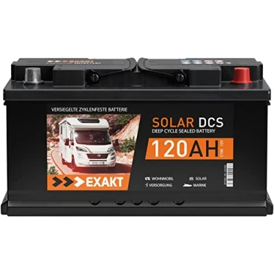 Abbildung von Solarbatterie 120Ah 12V EXAKT DCS Wohnmobil Versorgung Boot Solar Batterie (120AH 12V)