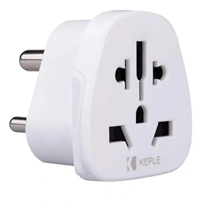 Abbildung von Indien India Indian Adapter Plug Reisen Typ D to zu UK English British, US USA Amerika Amerikanisch, EU Europe European, China, Thailand, Japan Universal Adaptor Steckdose International 3 Pin