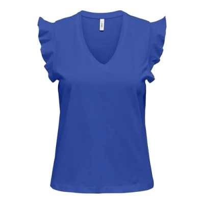 Abbildung von Onlmay Life S/S Frill V Neck Top Box JRS