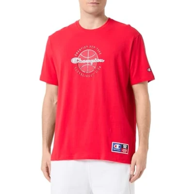 Abbildung von Champion Crewneck Modern Basket Tshirt print, Herren, Größe: 38, Red