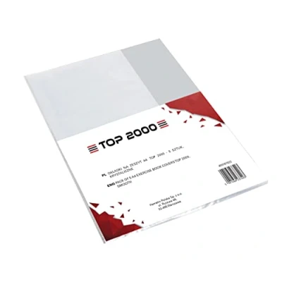 Abbildung von 5er Packung Heft/Buch Hüllen DIN A4, transparent, Glasklar, recyclebares Polypropylen 0,09 mm Extra Stark TOP 2000, 400161522