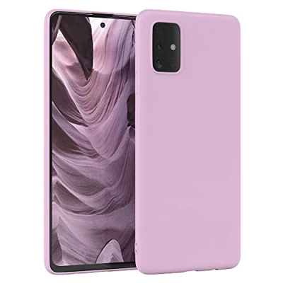 Abbildung von EAZY Case Silikonhülle für Samsung Galaxy A51 Hülle Silikon Violett weich stoßfeste Handyhülle Schutzhülle mit Kameraschutz Dünn Premium Schutz Cover TPU Phone Bumper in Flieder