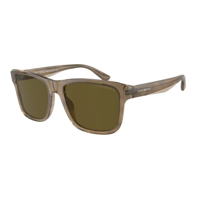 Abbildung von Emporio Armani Unisex Sonnenbrille, Größe: 56, Shiny green/top brown