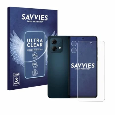Abbildung von Savvies 6 Stück Schutzfolie für Motorola Moto G84 (Display+Kamera) Displayschutz Folie Ultra Transparent
