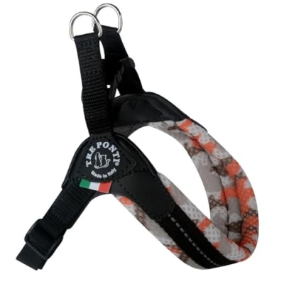 Abbildung von Tre Ponti Geschirr Easy Fit Soft Mesh Verstellbarer Bauchgurt, Farbe:Camouflage orange, Größe:Gr.2/35 49 cm/bis 5 kg