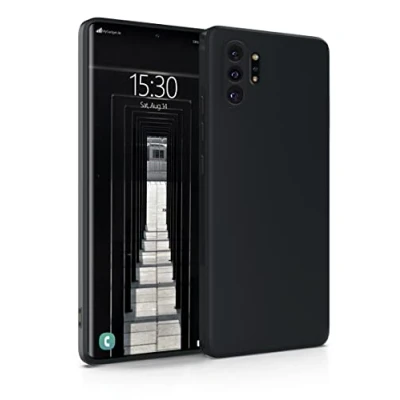 Abbildung von MyGadget Hülle für Samsung Galaxy Note 10 Plus robuste Silikon Schutzhülle TPU Case Slim Silikonhülle Back Cover Kratzfest Handyhülle Schwarz
