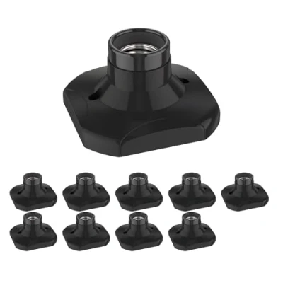 Abbildung von ledscom.de 10 Stück Deckenleuchte/Lampenfassung ELEKTRA, Porzellan, schwarz, 1x E27 max. 60W
