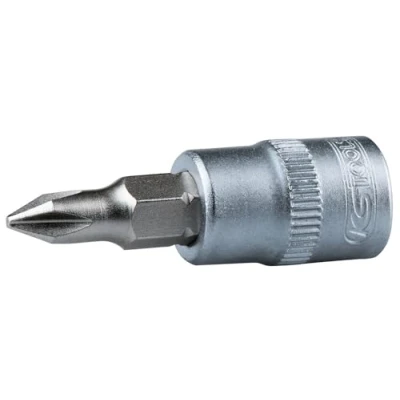 Abbildung von KS TOOLS 911.2366 Steckschlüsseleinsatz DIN 3120, ISO 1174 PH 4, PH4 Chrom Vanadium Stahl Kreuzschlitz (PH) gerändelt