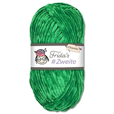 Abbildung von Frida&#039;s #Zweite Wolle 100g Chenille Amigurumi Stricken &amp; Häkeln weich (60 Grün)