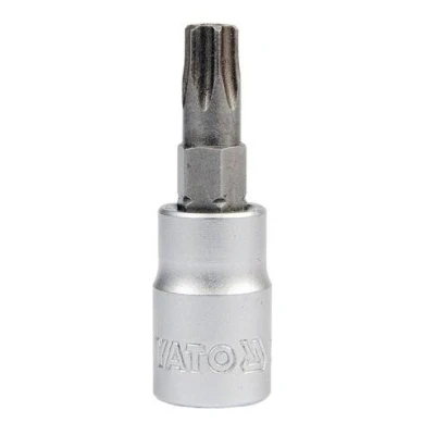 Abbildung von YATO YT 04302 Steckschlüsseleinsatz 1/4 Torx DIN 3120 T10 Chrom Vanadium Stahl, Werkzeugstahl