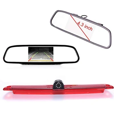 Abbildung von 【Rückfahrkamera Kit】 4.3 Zoll Rückspiegel Monitor + im 3.Bremslicht Rückfahrkamera Transportster Ersatz für Mercedes Benz Sprinter W906 W907 W910 316 CDI Viano Vito Transit Ducato VW Crafter Master