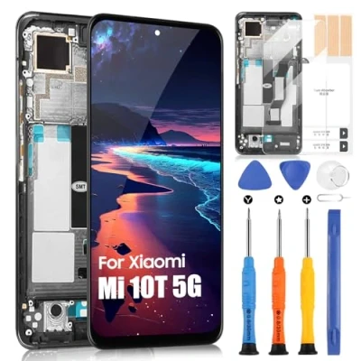 Abbildung von LCD Bildschirm für Xiaomi Mi 10T 5G/Mi PRO 5G M2007J3SC 6,67 Zoll Display, Touch Digitalglas mit Reparaturset (Schwarz Rahmen)