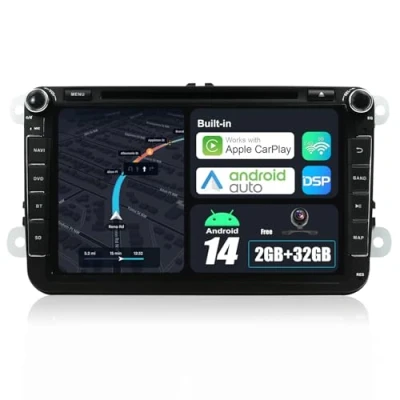 Abbildung von JOYX Android 12 Autoradio Passt für VW Passat/Golf/Skoda/Seat GPS 2 Din Rückfahrkamera Canbus KOSTENLOS 2G+32G 8 Zoll Unterstützen DAB+ Lenkradsteuerung 4G WiFi Bluetooth Mirrorlink Carplay