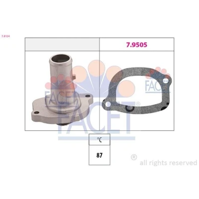 Abbildung von FACET 7.8124 Kühlwasserthermostat 87C Made in Italy OE Equivalent FIAT: Panda II Schrägheck, Doblo I Cargo, Kombi, LANCIA: Y, Y10