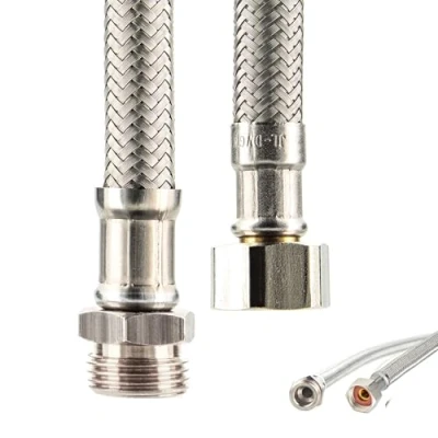 Abbildung von tecuro Sanitär Verbindungsschlauch 3/8 ÜWM x AG 150 mm, trinkwassergeeignet nach KTW A W 270 DVGW, temperaturbeständig bis 90C