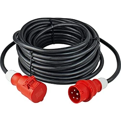 Abbildung von as Schwabe Starkstrom Verlängerungskabel 50 m H07RN F 5G1,5 400V/16A/ca. 11kW Verlängerungsleitung Baustelle 5 polige, robuste CEE Verlängerung für Außenbereich IP44 Made in Germany, 60512