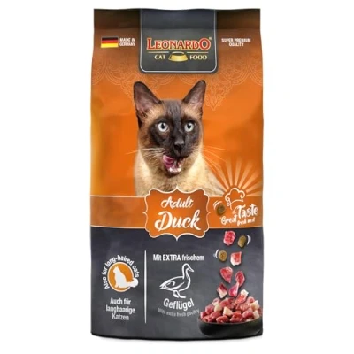 Abbildung von LEONARDO Katzenfutter Adult Duck, 300g Beutel, Geflügel, Trockenfutter für ausgewachsene Katzen Aller Rassen ab 1 Jahr, leicht verdaulich, Made in Germany
