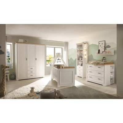 Abbildung von Begabino Babyzimmer Komplettset &quot;Jasmin&quot;, (Set, 3 tlg.), bestehend aus Kleiderschrank, Babybett, Wickelkommode