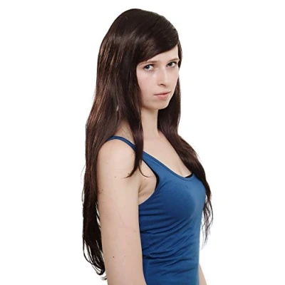 Abbildung von WIG ME UP 3435 2T33 Damenperücke sehr lang glatt Scheitel gemischtes Dunkelbraun