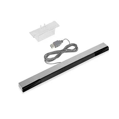 Abbildung von WICAREYO USB Sensorleiste Infrarot IR Ray Motion Sensor Signal Empfänger für Wii und U Konsole mit stabilem Stan
