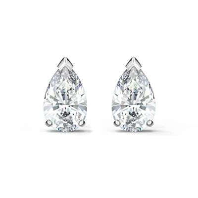 Abbildung von Swarovski Attract Ohrstecker, Tropfenschliff, Weiß, Rhodiniert