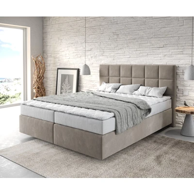 Abbildung von Boxspringbett Dream Fine 160x200 cm Mikrofaser Beige mit Matratze und Topper