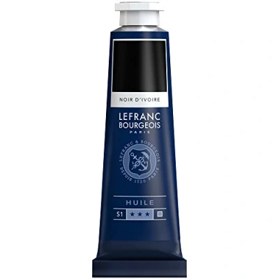Abbildung von Lefranc Bourgeois 810043 feine Ölfarbe, lichtecht mit hervorragender Deckkraft &amp; hoher Farbintensität, gleichmässiger Konsistenz und optimaler Mischbarkeit, 40ml Tube Elfenbeinschwarz
