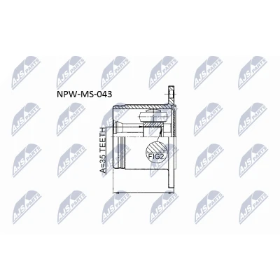 Abbildung von Gelenksatz, Antriebswelle NTY NPW MS 043